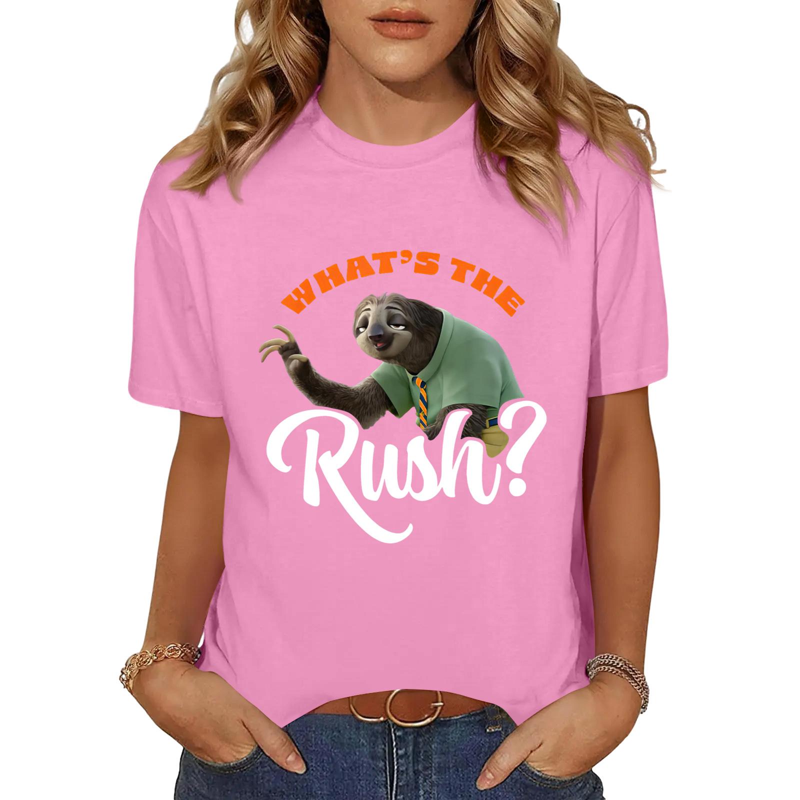 

Женский модный и удобный повседневный топ с принтом больших размеров и коротким рукавом L розовый