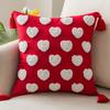Valentine's Day Embroidered Heart-Shaped Pillow Cover Cojines Cute Tufted Tassel Throw Cushion Cover Headboard Pillowcases