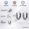 Vnox Vintage Snake Textured Hoop Earrings, Retro Punk Rock Mens Boys Small Hoops, Anti Allergy Stainless Steel Metal Brincos