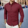 New Men'S Business Casual Long Sleeved Solid Color Shirt Wrinkle Resistant Wrinkle Free Comfortable All Season Versatile Top