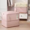 Cotton Duvet Storage Bag With Silk Satin Fabric For Home Bedroom Organizer