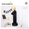 40-Inch Black Crown Number Balloons - Birthday Photo Props & Party Decor