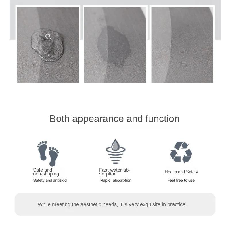Minimalist Bathroom Mat Super Absorbent Quick Dry Non-Slip Floor Rug for Bathroom, Shower Room, Kitchen