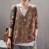 Female Floral Cardigans Winter V Neck Sweater Women Autumn Button Long Sleeve Warm Casual Ladies Knitted
