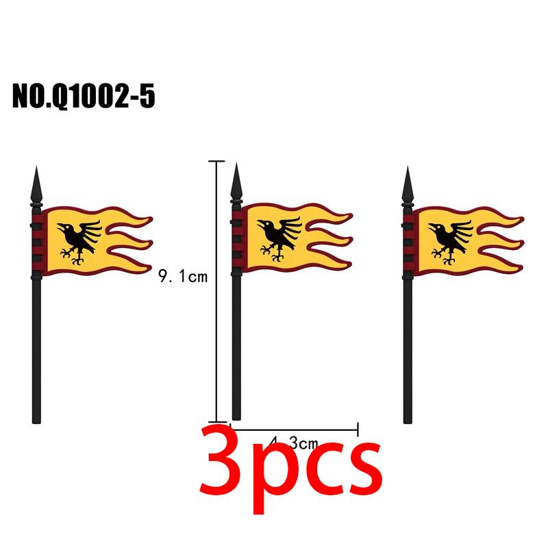 Mittelalterliche Militärburg Ritter Bausteine Reitpferd Wolf Bär Elefant Tier Weste Waffe Fahne Sattel Spielzeug Ziegelstein Geschenk A06