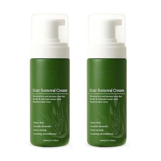 1/2Pcs 60ML Men Hair Removal Cream Natural Aloe Vera Gentle Fast Acting Moisturizing Full Body Arm Leg Underarms Facial Hair Remover Depilatory Cream