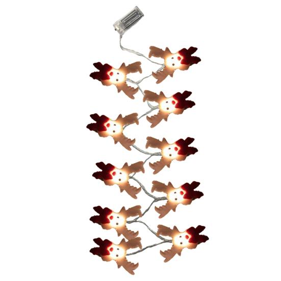 

Гирлянда из снеговиков, светодиодная, на батарейках, праздничное освещение, рождественский декор для дома, улицы, дерева 1.5M Elk