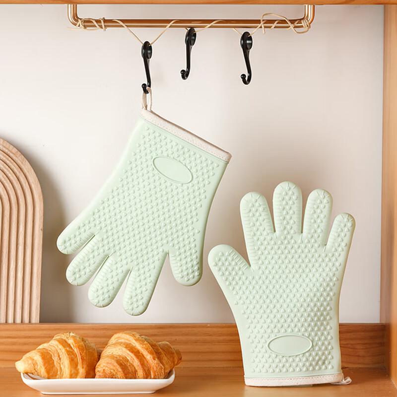 Jekero Five-Finger Thick Heat-Resistant Gloves, Insulated Anti-Scalding Gloves, for Kitchen, Microwave Oven, Baking, Oven-Specific, Thickened Non-Slip