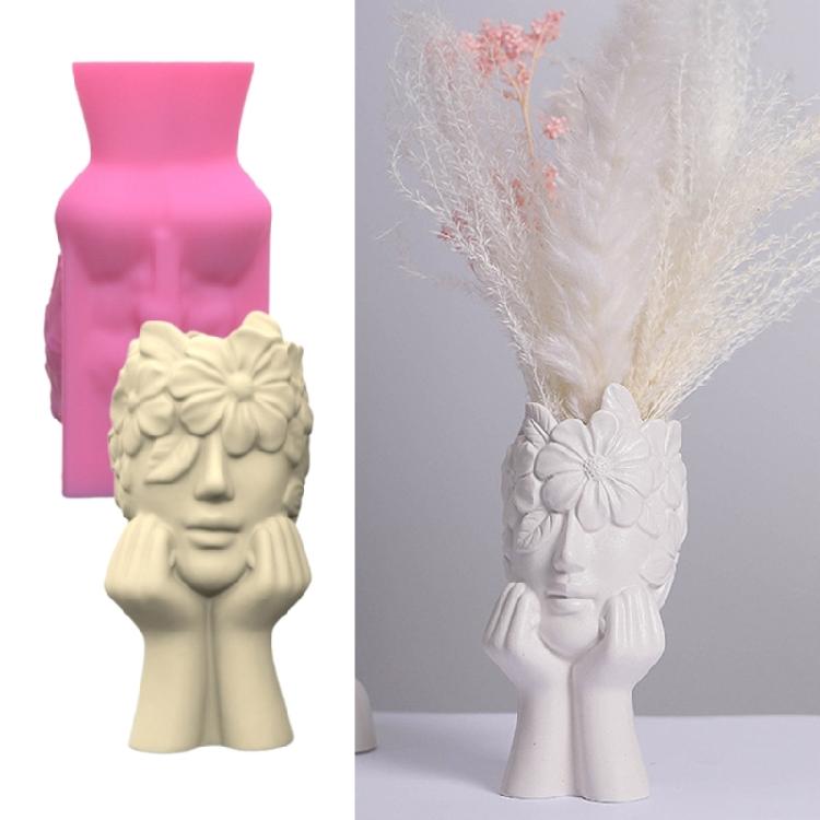 Unique Silicone Crafting Moulds Vase Molds Human Body Shape Flowerpot Mold Epoxy Resin Mold Pen Storage Holder Molds