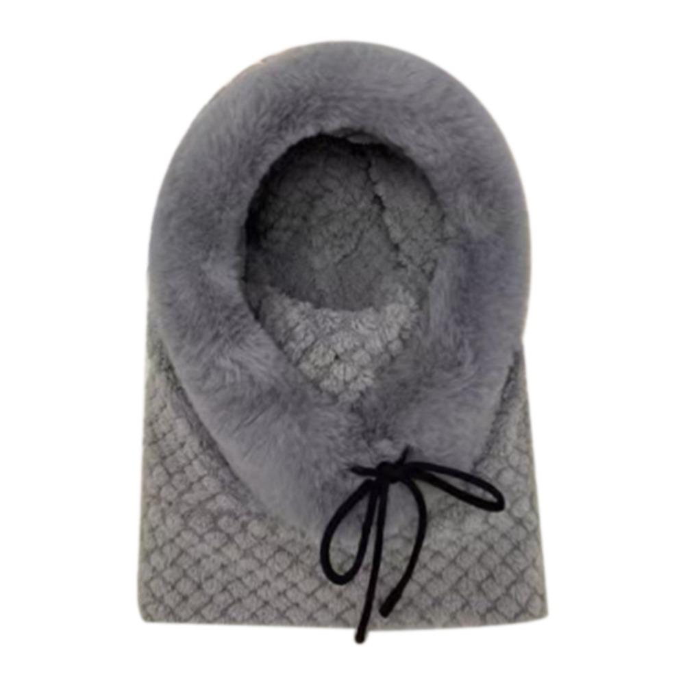 Thickened Beanies Cap Plush Ear Protection Hat Fashion Integrated Scarf Hat Set  Outdoor