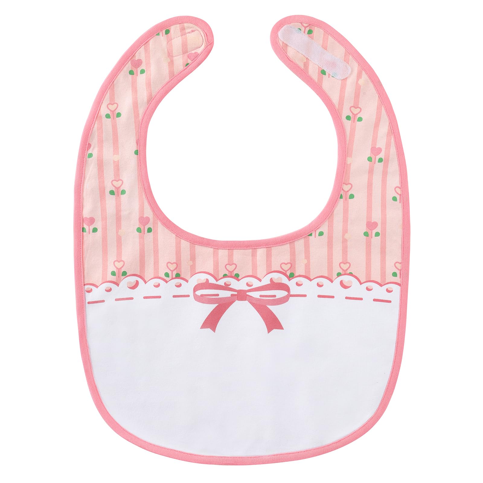 

LittleForBig Adult Bib, Cute Apron for Nursing Care [Cotton + Waterproof Sheet] with Velcro, Pink Floral Baby Doll Bib