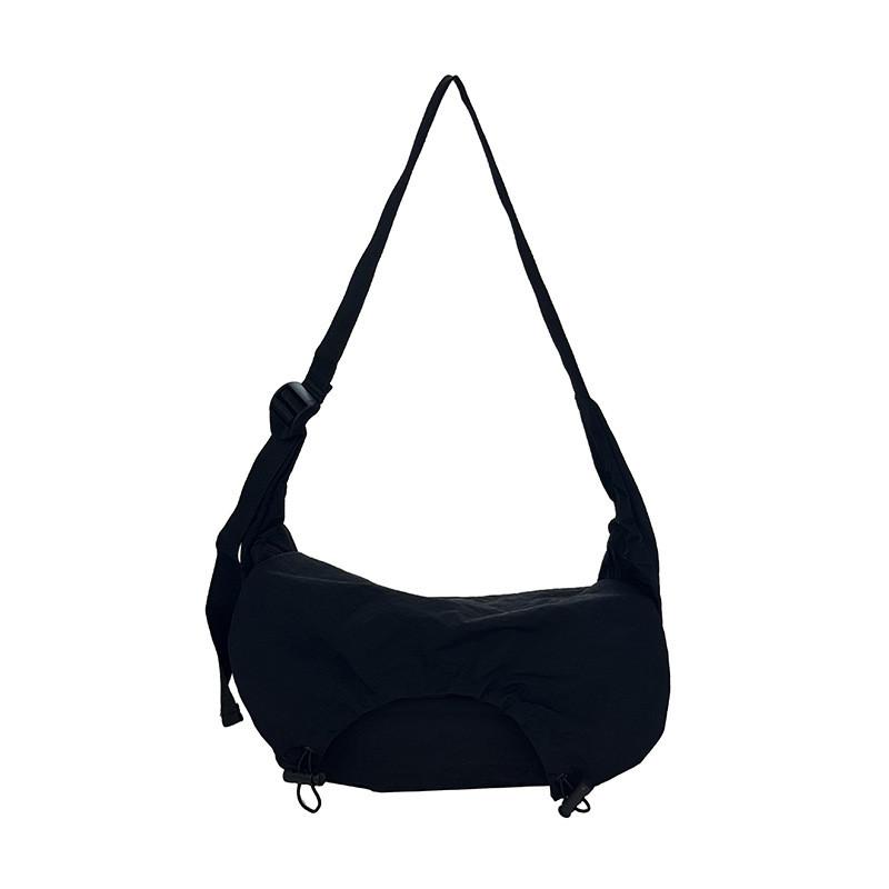 Canvas Casual Nylon Shoulder Bag With Drawstring Closure For Travel And Outdoor Use