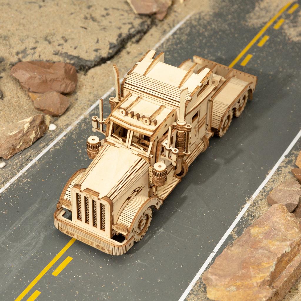 Robotime Rokr Classic Car 3D Wooden Puzzle Train Army Jeep Heavy Truck Vintage Car 1:15 Scale Model Building Kits for Kids