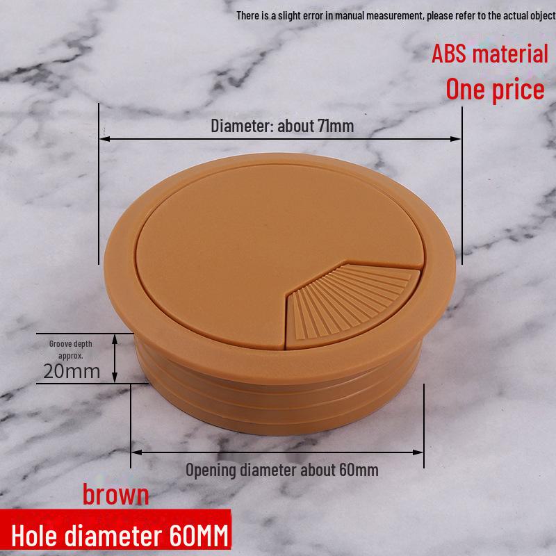 ABS Round Wire Desk Grommet Cover for Desktop Cable Management and Furniture Cabinet Hardware.