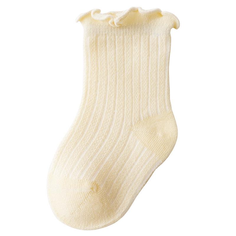 Breathable Mesh Cotton Baby Socks - Non-Constricting for Spring & Autumn L (Foot length 14-16cm) 3-5 years жёлтый