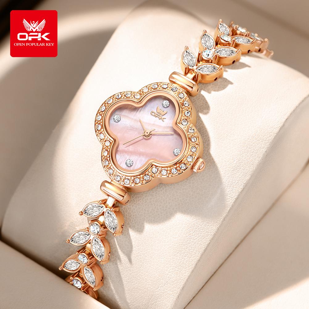 OPK 6049 Bracelet Style Flower Dial Women's Quartz Watch