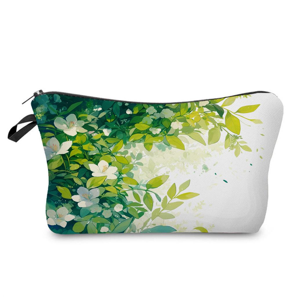 Women Plant Print Cosmetic Bag Toiletries Organize Travel Storage Case 6845