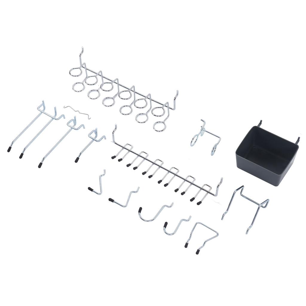 140Pcs Pegboard Hooks Assortment with Bins Peg Locks Wall Hanging for Tools Organizing