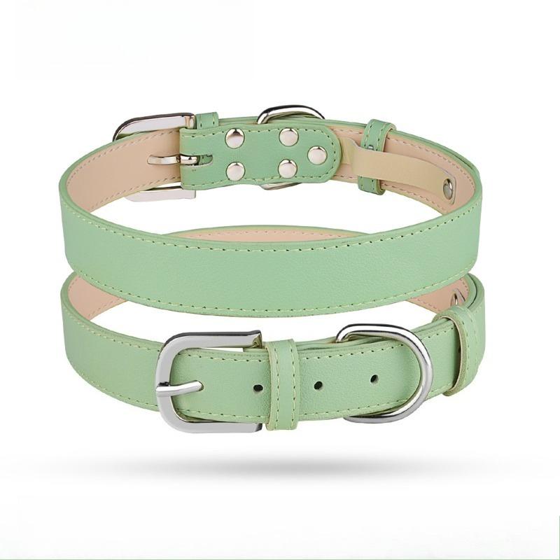 Soft PU Microfiber Dog Collar Adjustable Metal Buckle Comfort Wear‑Resistant Pet Collar For Small Medium Large Dogs Daily Walking