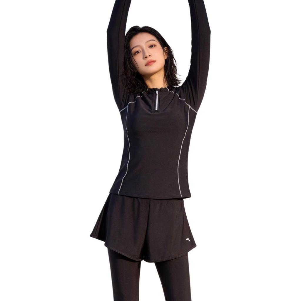 Anta High Elastic Fabric Slim Fit Sun Protection Long Sleeve Two Piece Swimsuit Women swimwear 1826332420