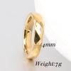 European American Ins New Tungsten Steel 4MM 6MM Faceted Polygon Rhombus Couple Rings