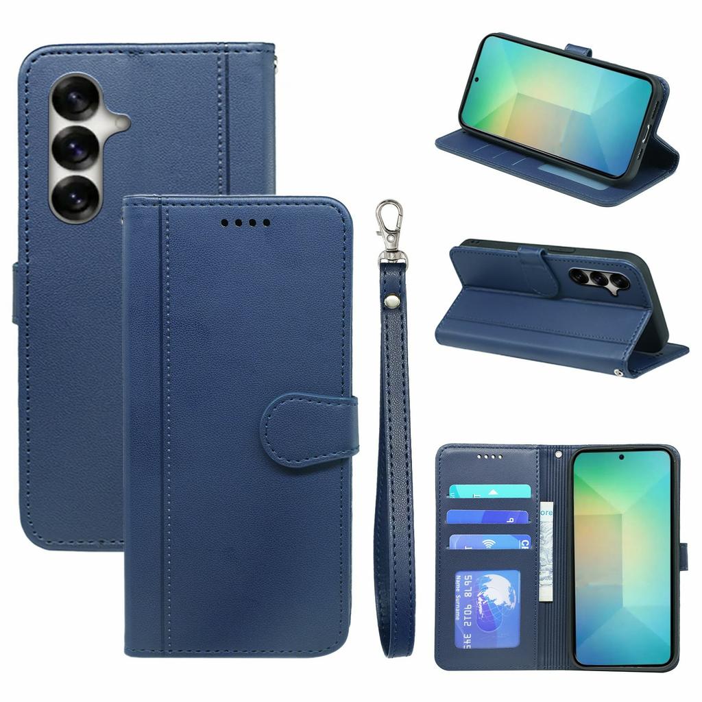 For Samsung Galaxy S26+ Wallet Case Magnetic Snap Leather Phone Cover with Strap