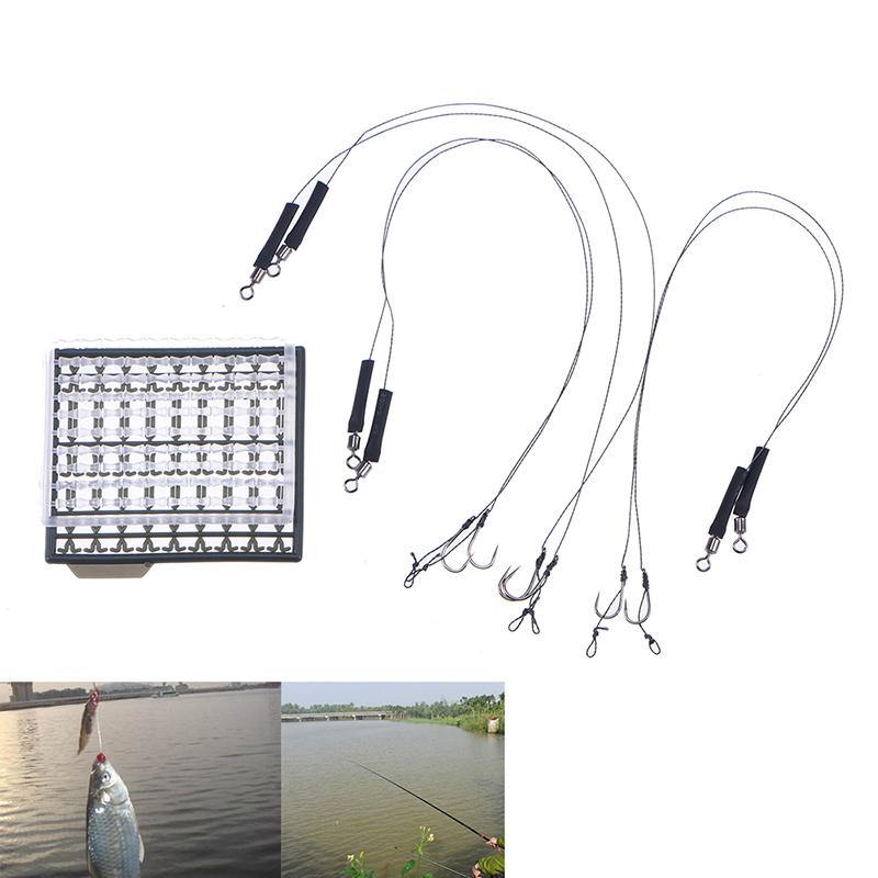 6Xcarp Fishing Rigs Fish Hook Link With 2Xboilie Stoppers Barbed Hook ...