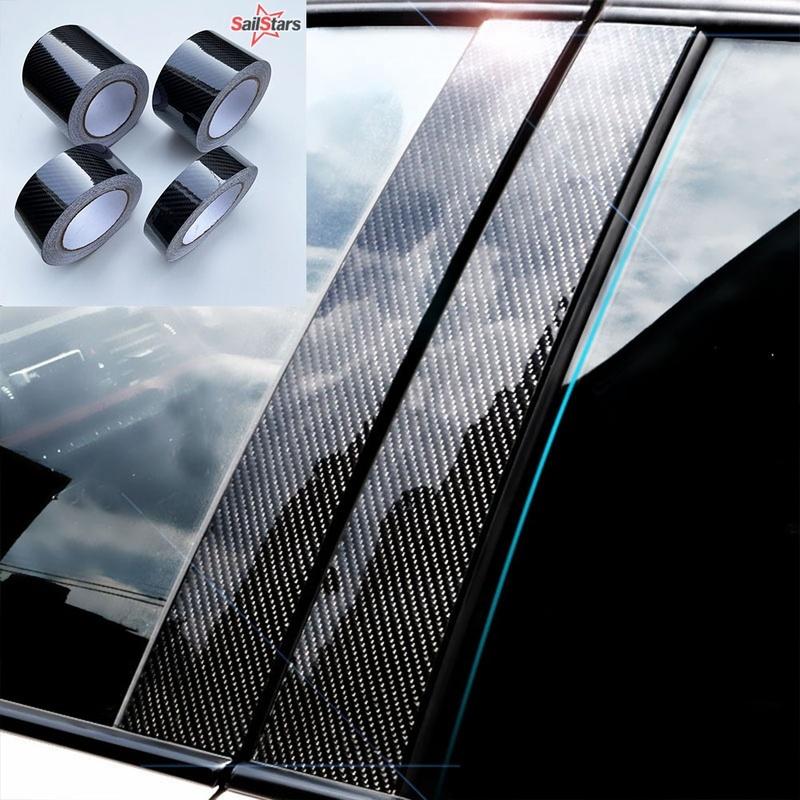 Rouleau de Ruban Adhésif Vinyle Fibre de Carbone 6D Noir Brillant 3/5/7/10CM Film Carbone Bandes Autocollants de Voiture Pour Pilier Capot Toit Porte