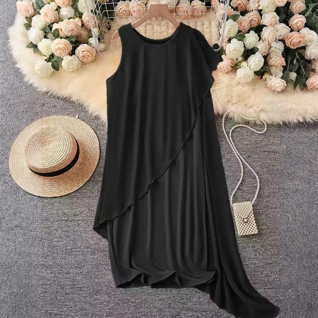 Women's Fashion Color Sleeveless Dress