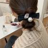"2023 Pearl Bow Hair Ring: Elegant Headband & Rubber Band Hair Tie"