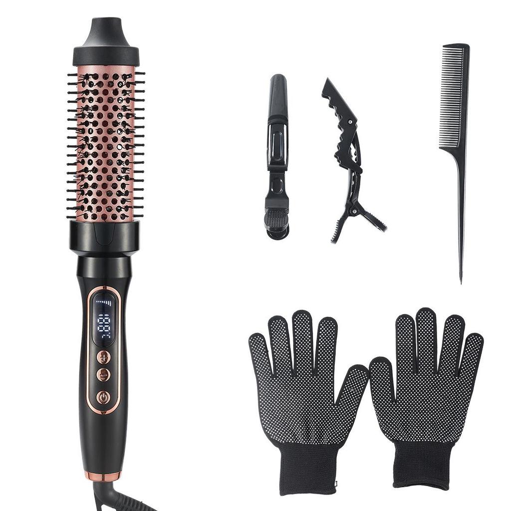 2-in-1 Anti-Scald Curling & Straightening Comb – Electric Heating for Fluffy Curls & Smooth Hair