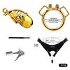 LEZEE Male Chastity Cage Chastity Belt With Peeing Hole Silicone Imitation Clitoris Plug Penis Cages Urethral Lock Sex Toys