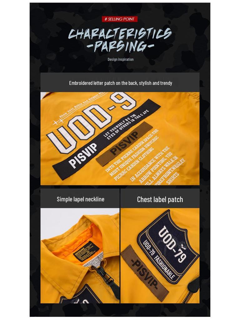 2019 Men's Outdoor Stand Collar Flight Jacket - Spring/Autumn Casual Loose Fit Top