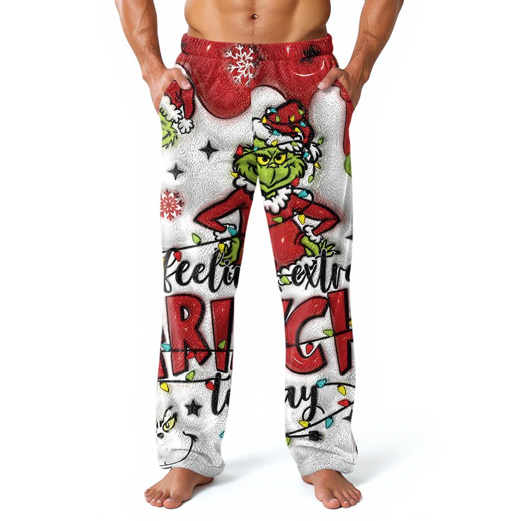 Men's Allover Printed Home Pants Sleeping Pajama Pants Long Pants Pajama Pants