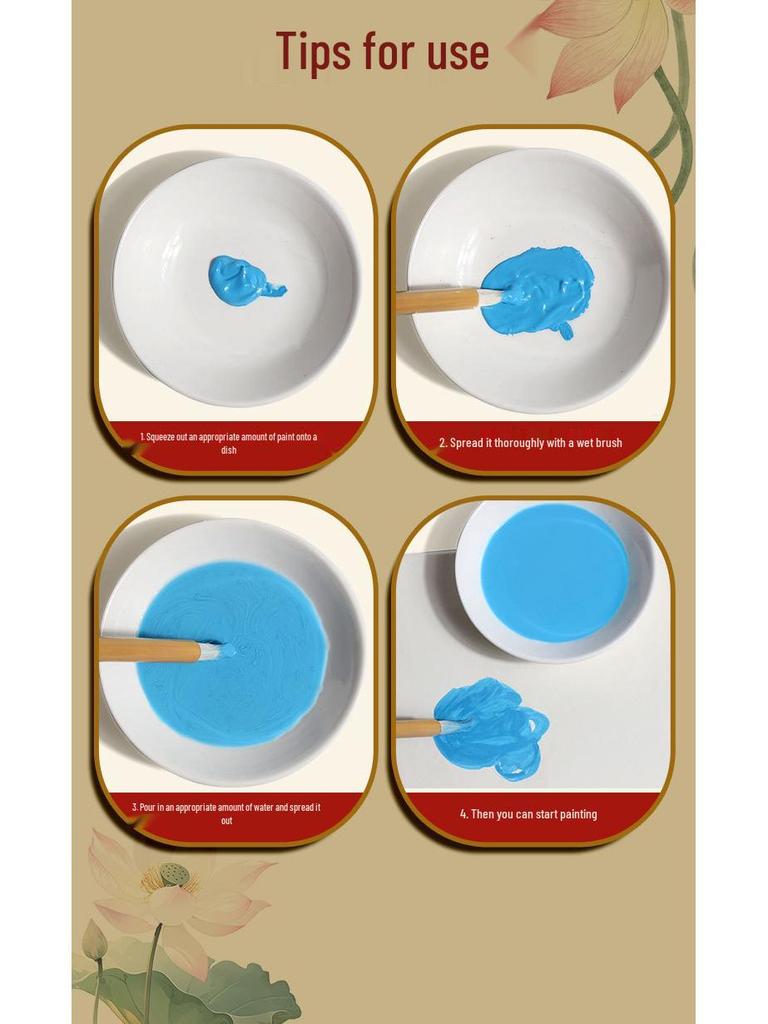 Mariin soubor nástrojů pro čínskou malbu: 12 nebo 24 barev pigmentů a štětce pro jemnou malbu