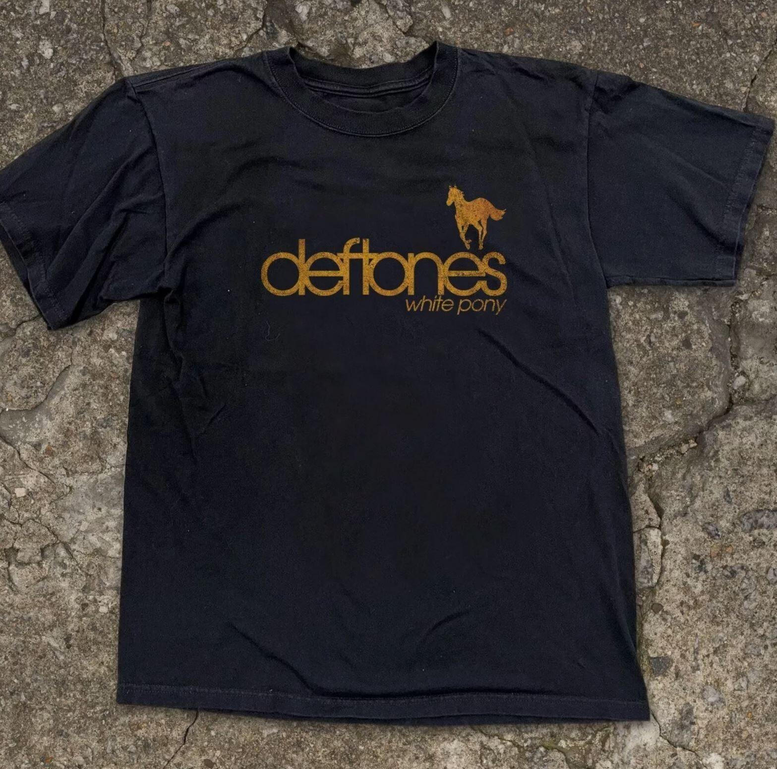 Deftones White Pony Yellow Logo Unisex Black T-shirt Size S-5XL XXL