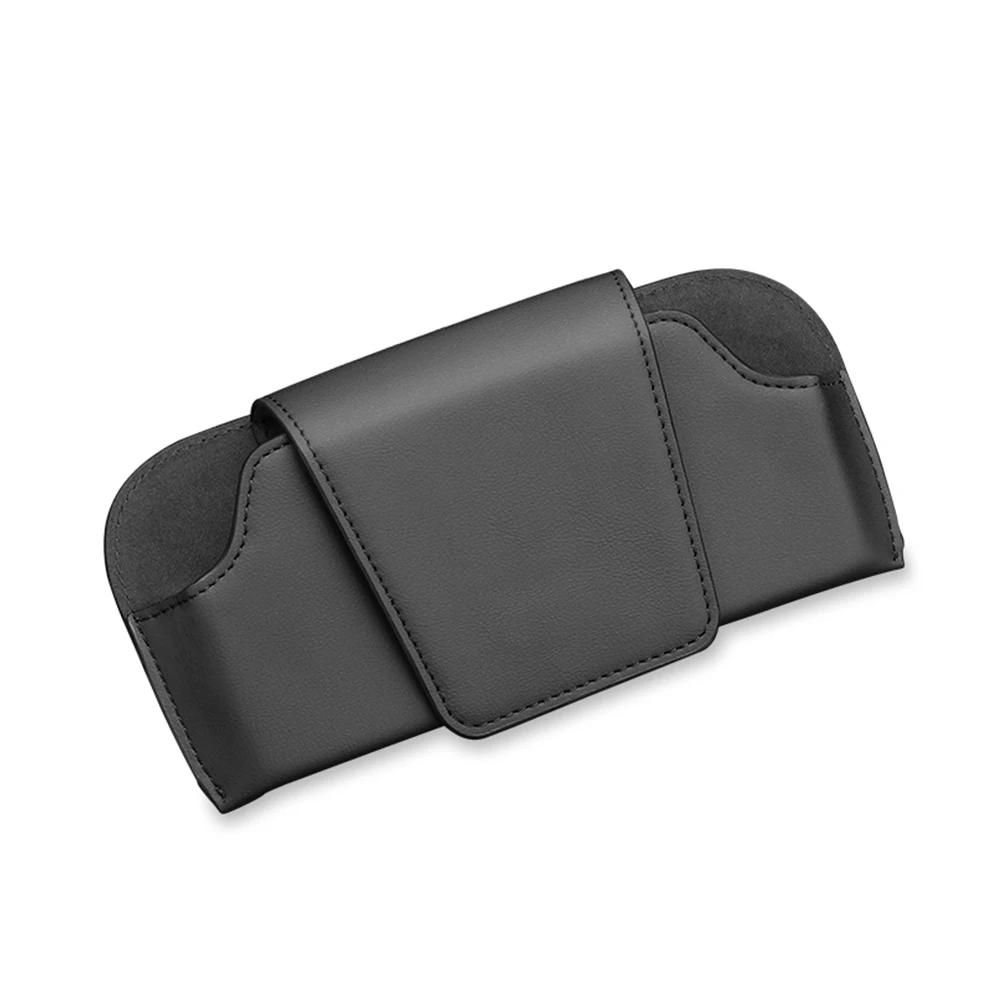 PU Leather Car Glasses Case Clip Hanger Magnetic Fastener Sunglasses Holder Storage Box Eyeglasses Holder Car Interior Accessori