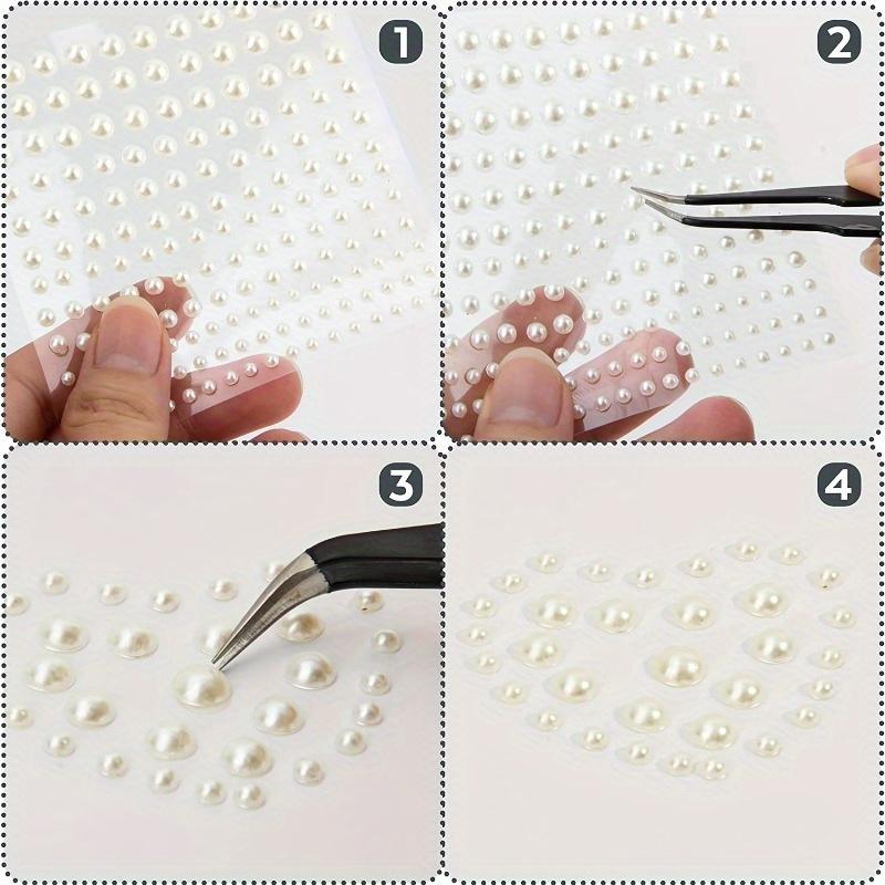 165pcs/sheet Pearl Stickers,Space Themed Glitter Decoration for Makeup, Nails, Hair, Phone, Scrapbooking, Single Use, Round Shape, Alcohol-Free