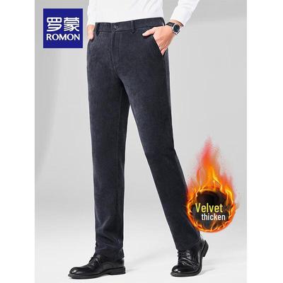 Men's Fleece-lined Corduroy Straight-Leg Casual Pants