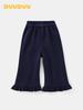 DUUDUU 2025 Korean-Style Girls' Fleece-Lined Flare Pants for Autumn/Winter