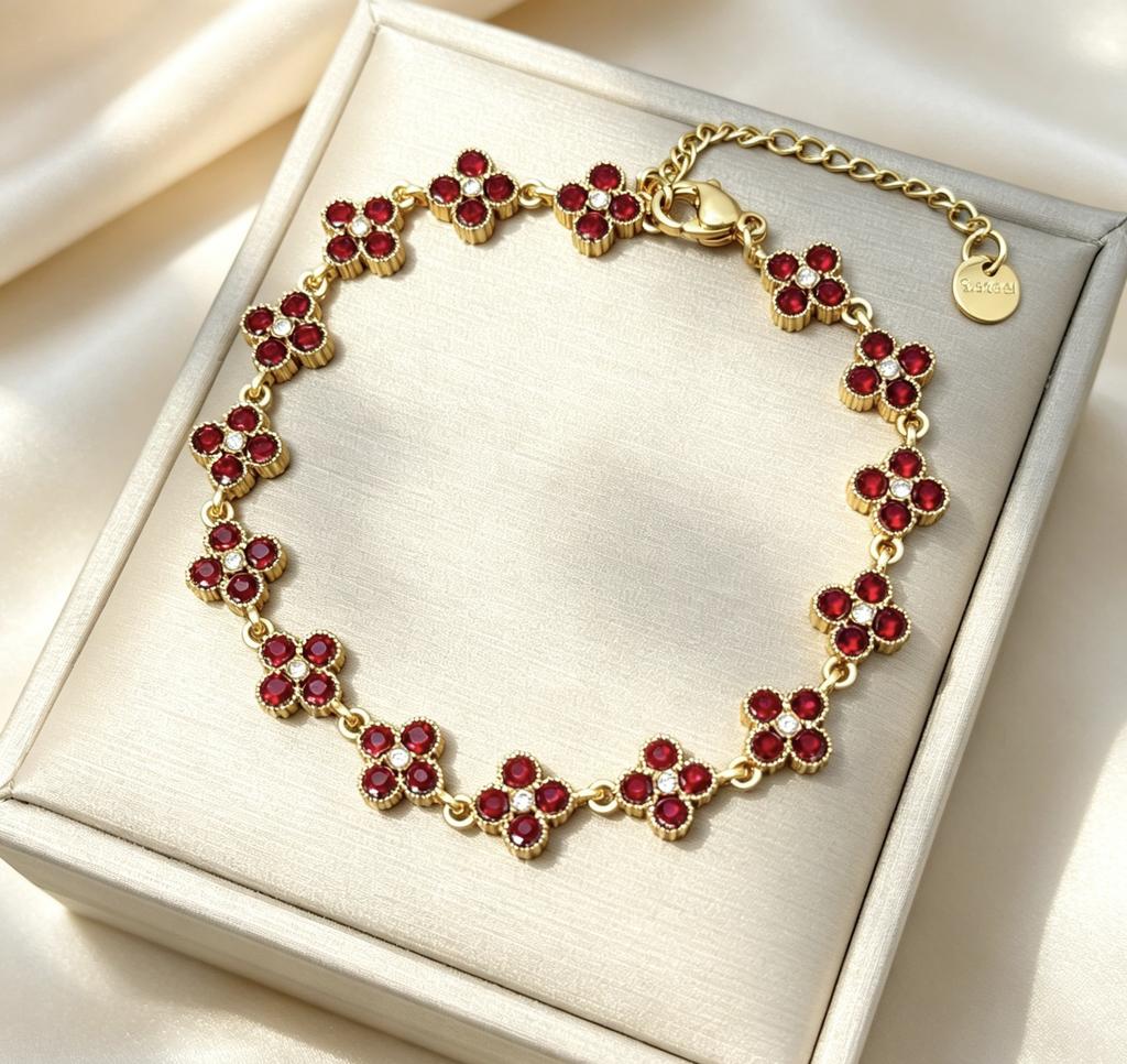 Vierblättriges Kleeblatt Exquisites Luxusarmband für Damen Zugänglicher LuxusKlassisches Damenarmband