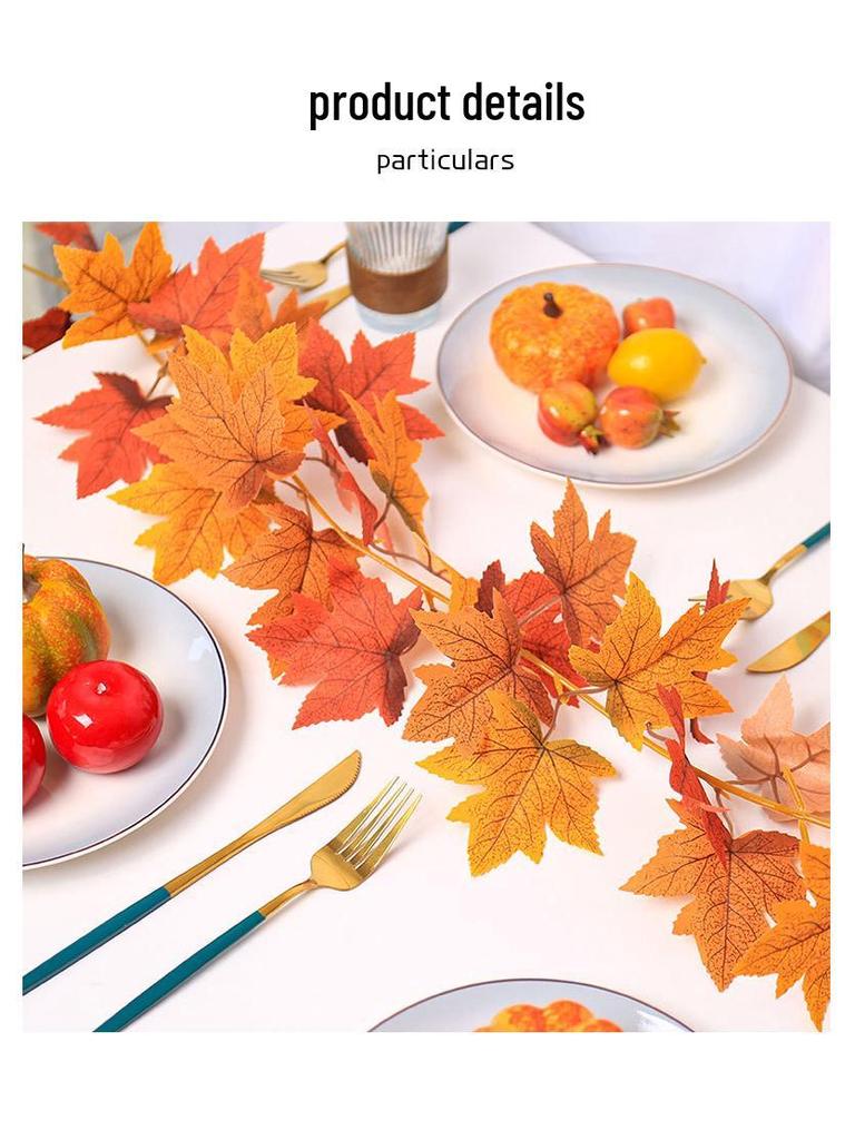 Artificial Maple Leaf Rattan Home Decor: Scenic Atmosphere Arrangement