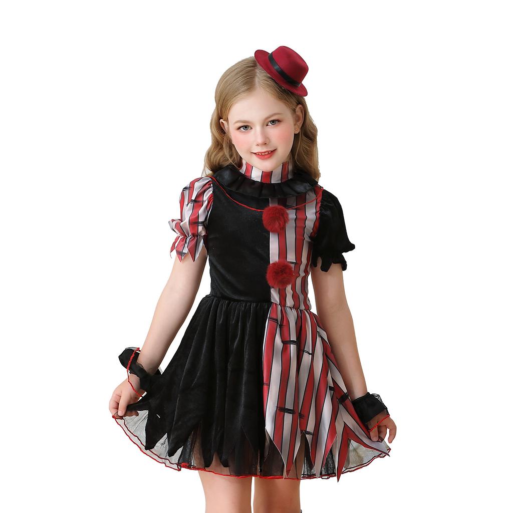 Halloween Children's Costume Clown Soul Cos Girls Dress Party Funny Dress Up Carnival Costume