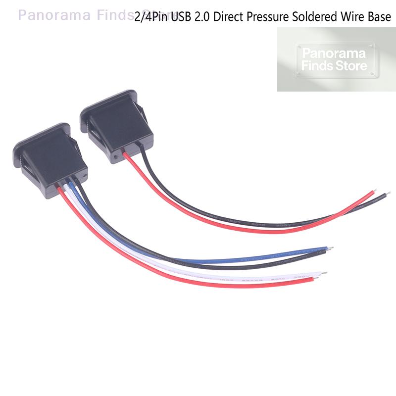 USB 2.0 Female Power Jack Charging Port Connector with Cable USB Charger Socket for Electronics