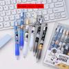 Back to school season 2pcs 0.5mm astronaut box press pen cartoon press neutral pen metal pen clip sign pen black