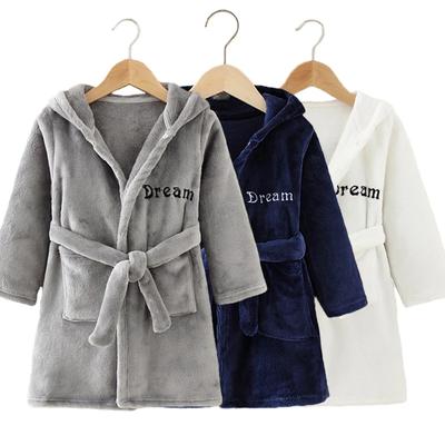 Niños Niño y Niñas Pijama de Franela Bata Otoño e Invierno Ropa de Dormir para Niños Suave con Capucha Ropa de Casa para Niños