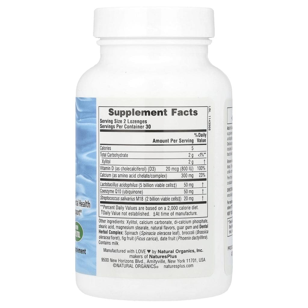 Adult Dental Care Probiotic Lozenges, Peppermint, Lozenges 60 Lozenges