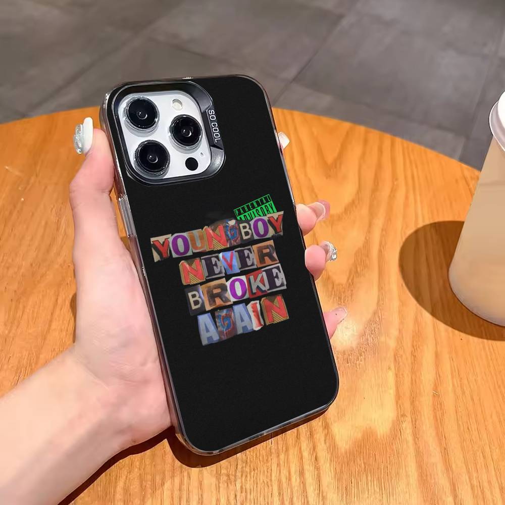 Rapper YoungBoy Never Broke Again Phone Case For iPhone17 16 15 14 13 12 Pro Max Grey Black Matte Laser Metallic Aurora Funda