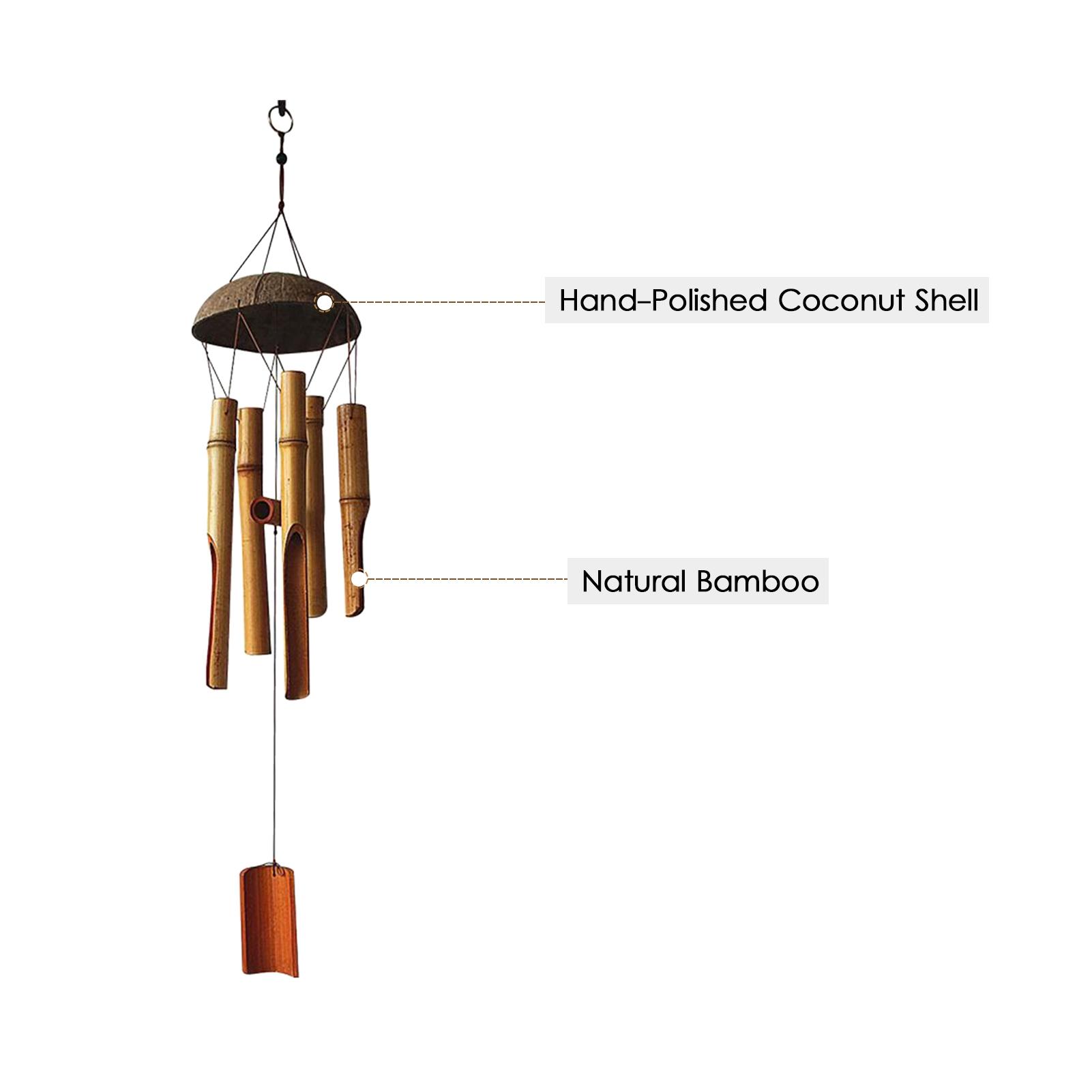 Painter Light Bamboo Coconut Shell Wind Chimes Outdoor Bamboo Wind Chimes For Home Courtyard And Garden Decoration Colored
