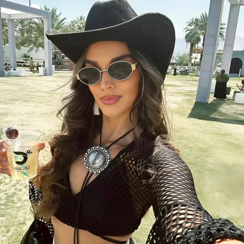 Summer New Oval Metal Frame Sun Protection Sunglasses Retro Small Frame Eyeglasses Travel Wear Simple UV Resistant Glasses